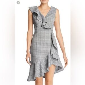 Elegant Gray Plaid Women's Dress